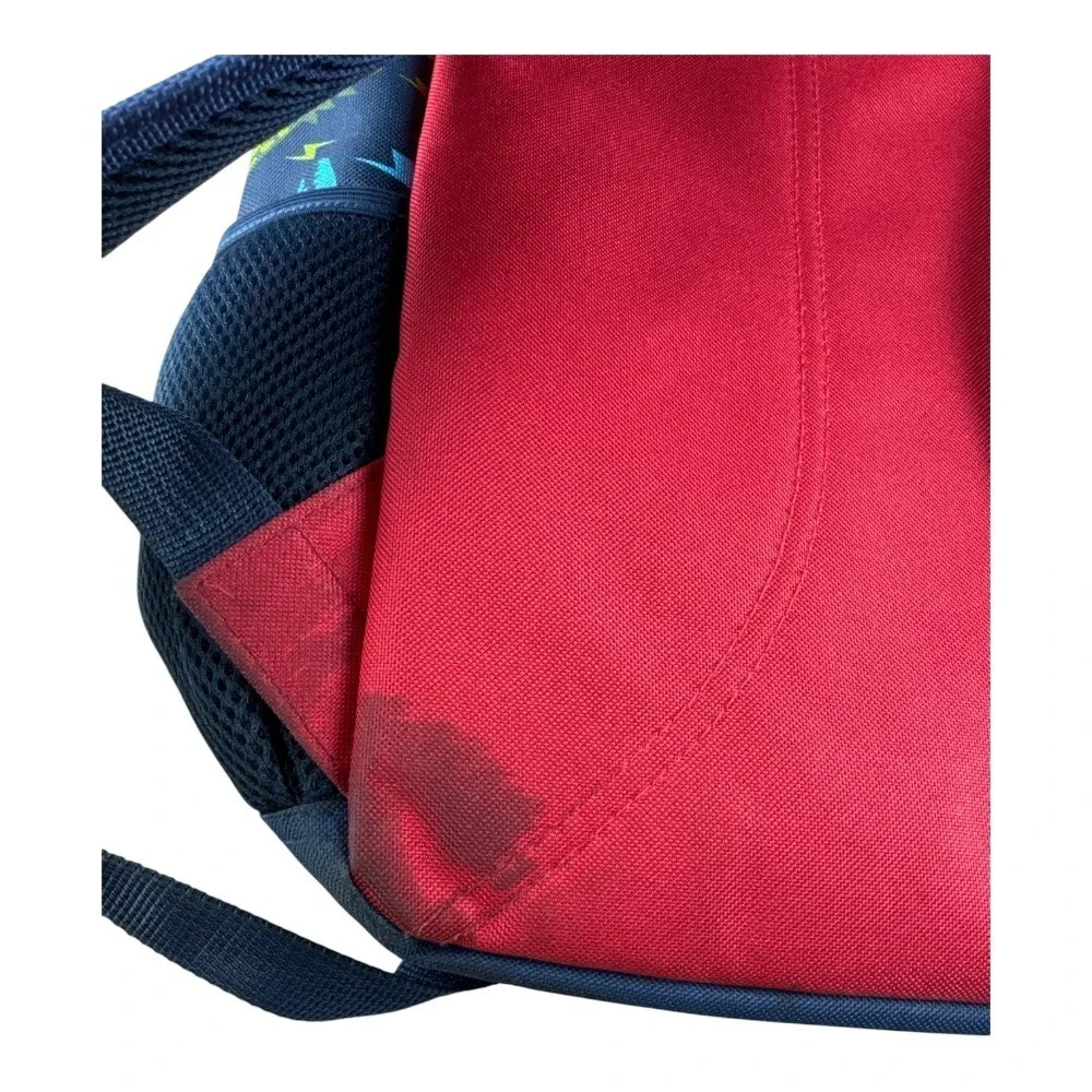 Crckt Kids Dinosaur Lightning Bolt Backpack Navy Blue Red 16.5 Inch School Bag